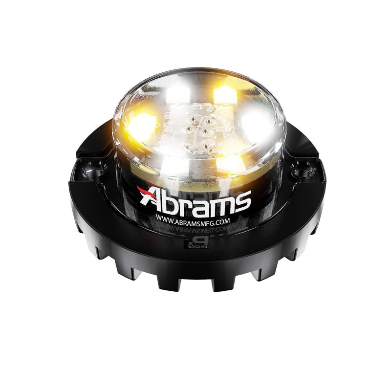 Abrams Blaster Emergency Vehicle LED Hideaway/Surface Mount Strobe Warning Light - Amber/White - Image 1